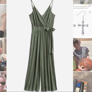 Kayleigh Jump suit. Dark green with white lines. Only worn once.